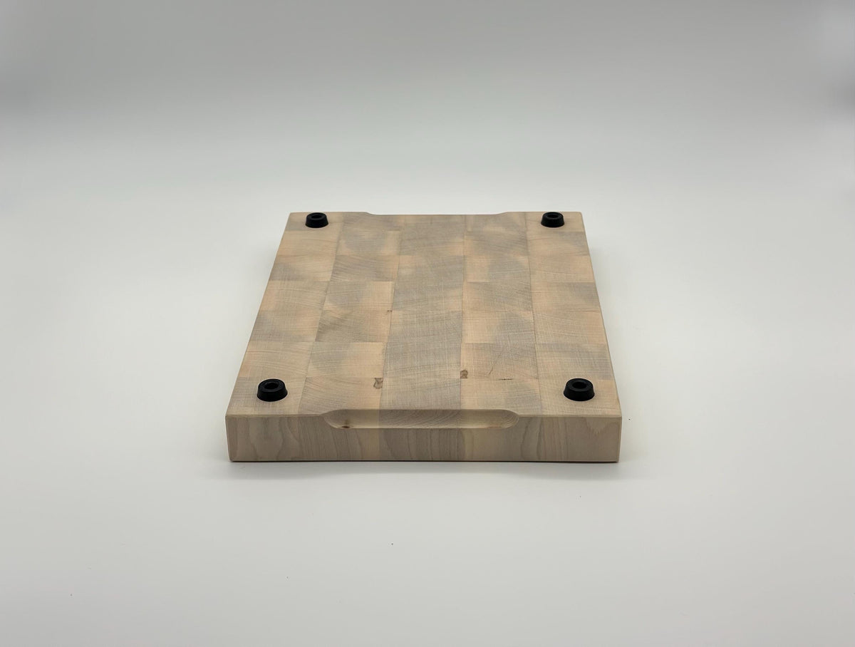 Stirnholz-Schneidebrett aus Ahorn – handgefertigt, 33x25 cm, rutschfest & messerschonend